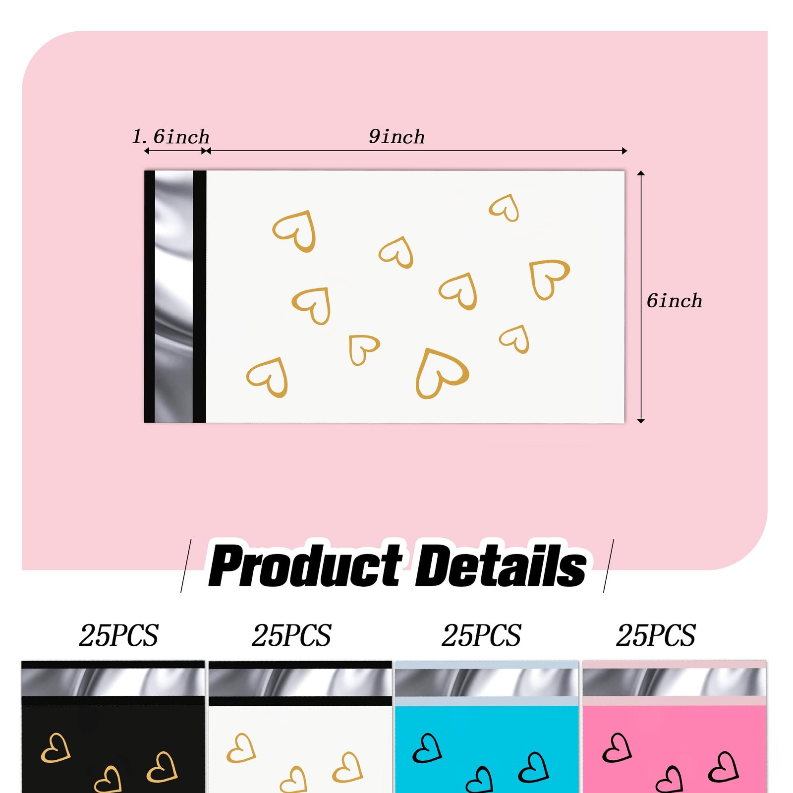 Thank You Poly Mailer – 6×9 Poly Mailers Variety Pack of 100, 25 Pcs Each Col…