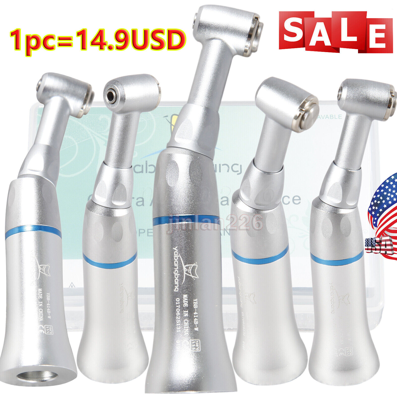 10* BURR Dental Fast High Speed Handpiece Push Turbine 4 Holes Fit NSK Pana Max