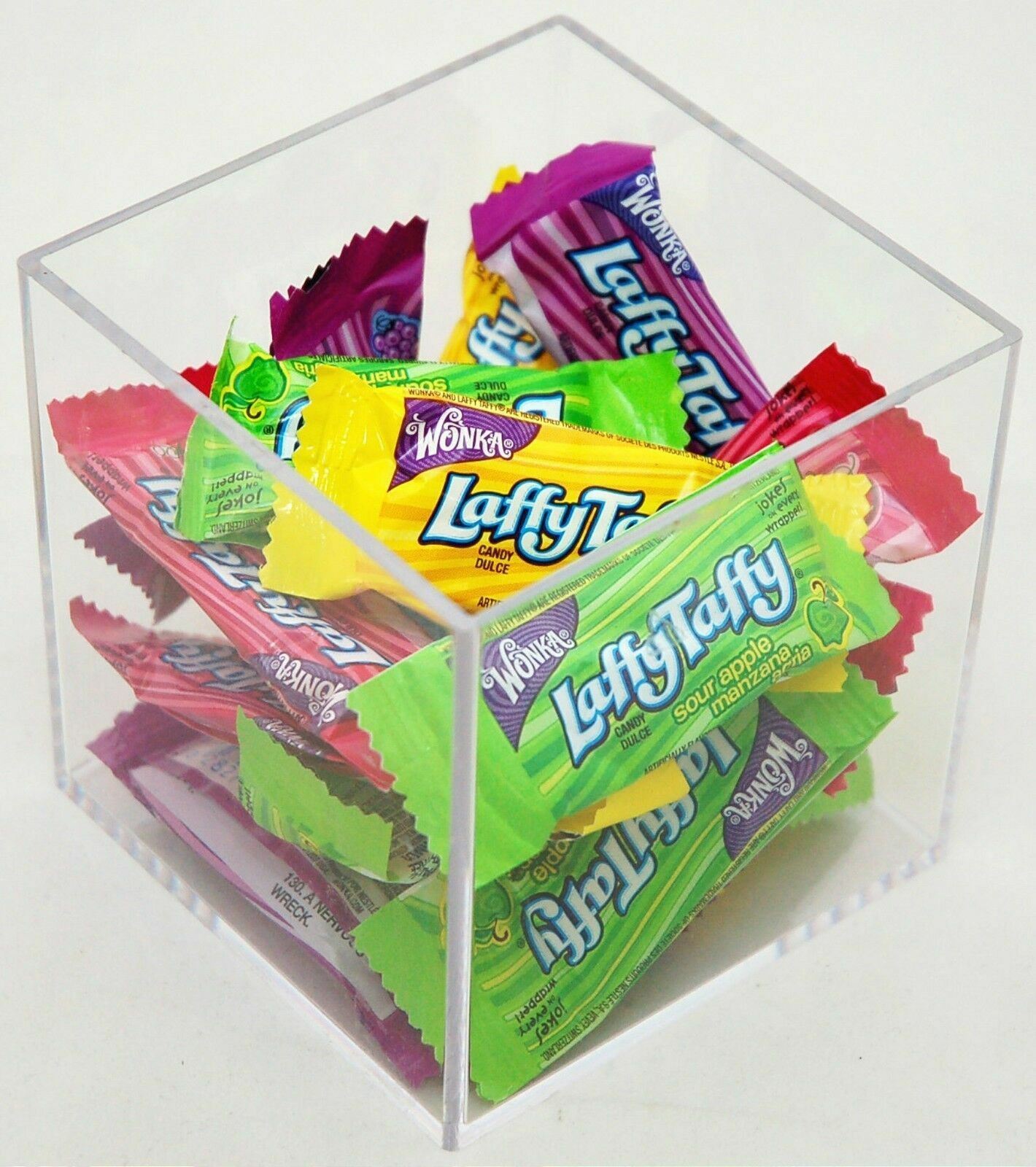 2 x Clear Plastic Cube Box 3.5″ Desk Organizer Pen Post-it Holder office display