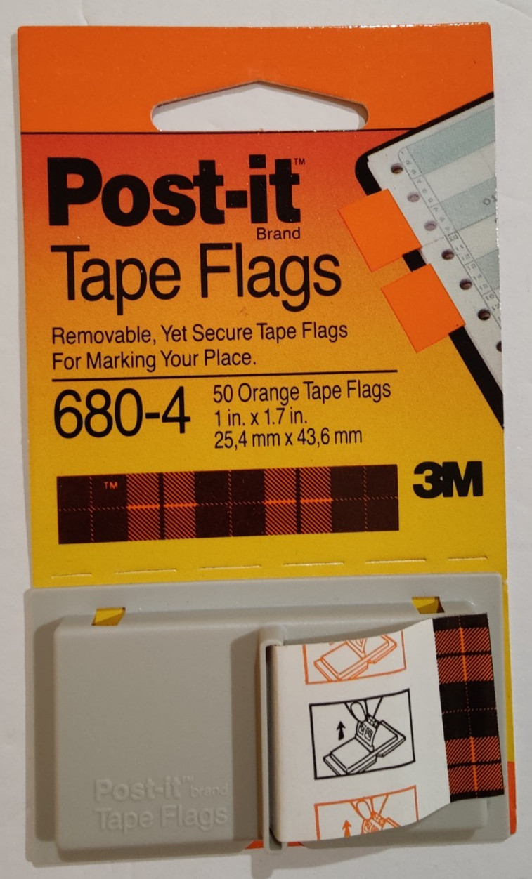 Post It Flags 5 pk of 50 Orange 1″x1.7″ & 1 pk of 328 Multi Colored .47″ x1.7″
