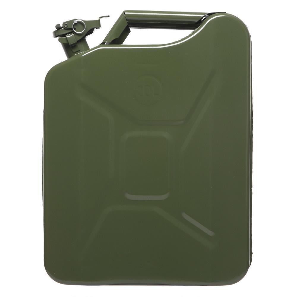 Practical Fuel Can 5 Gal 20 L Green Steel Gasoline Gas Fuel Tank Emergency