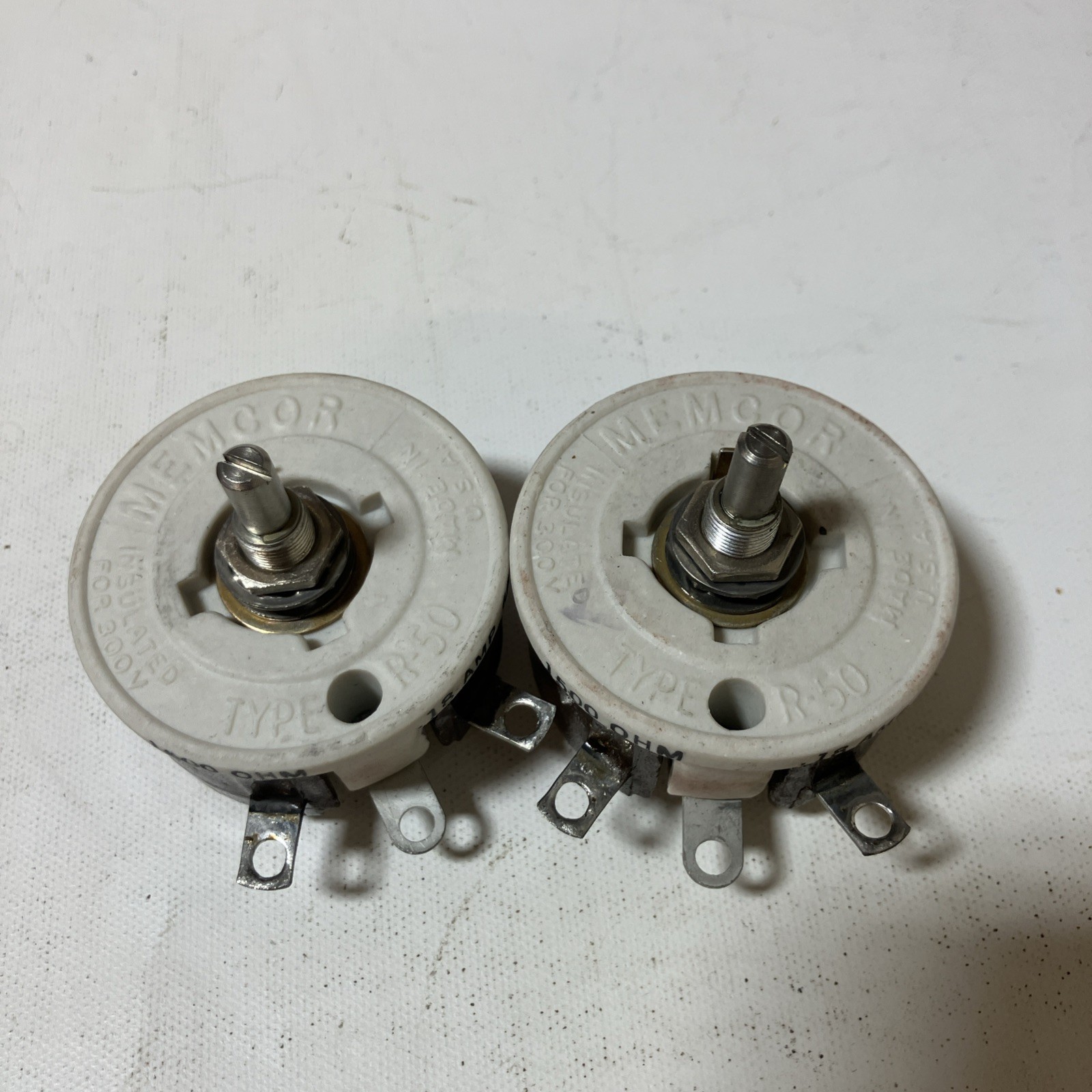 Lot of 2 Memcor Type R-50 15000 OHM .18 AMP 66-50 Rheostat
