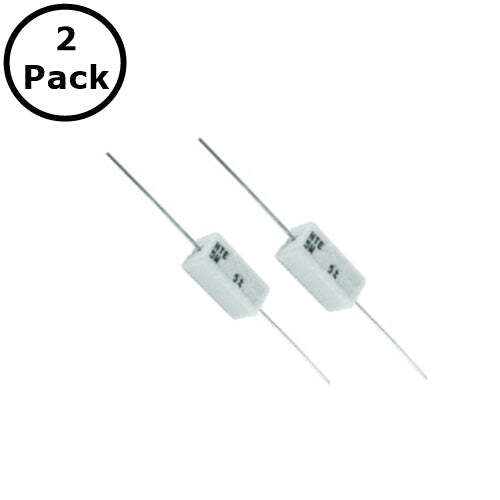 2 Pack of NTE 5WD18, 0.18 Ohm 5 Watt Wirewound Ceramic Power Resistors 5W