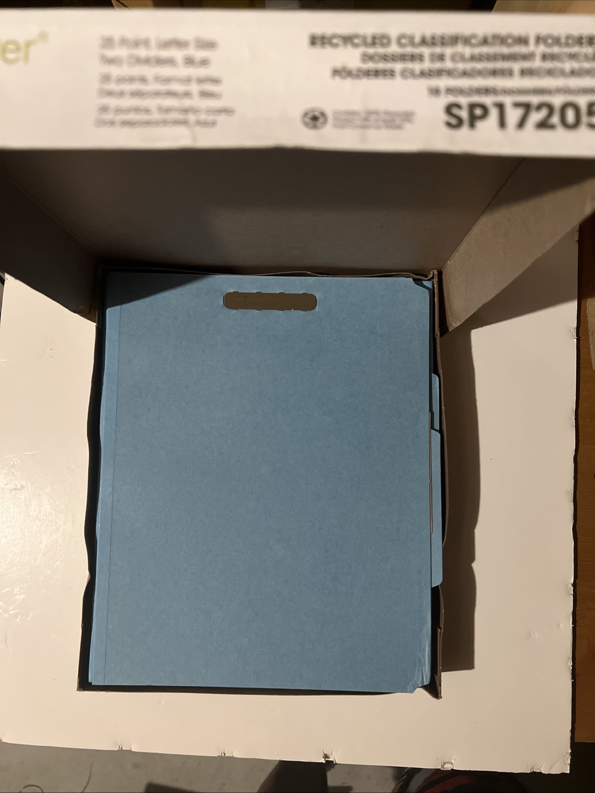 Sparco Classification Folder – Letter – 8.50″ X 11″ – 2 Dividers – Blue – 10 /