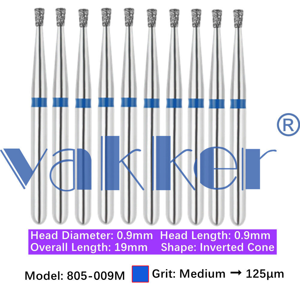 10Burs/pk Dental FG Diamond Burs High Speed Burs Inverted/ Double Inverted Cone