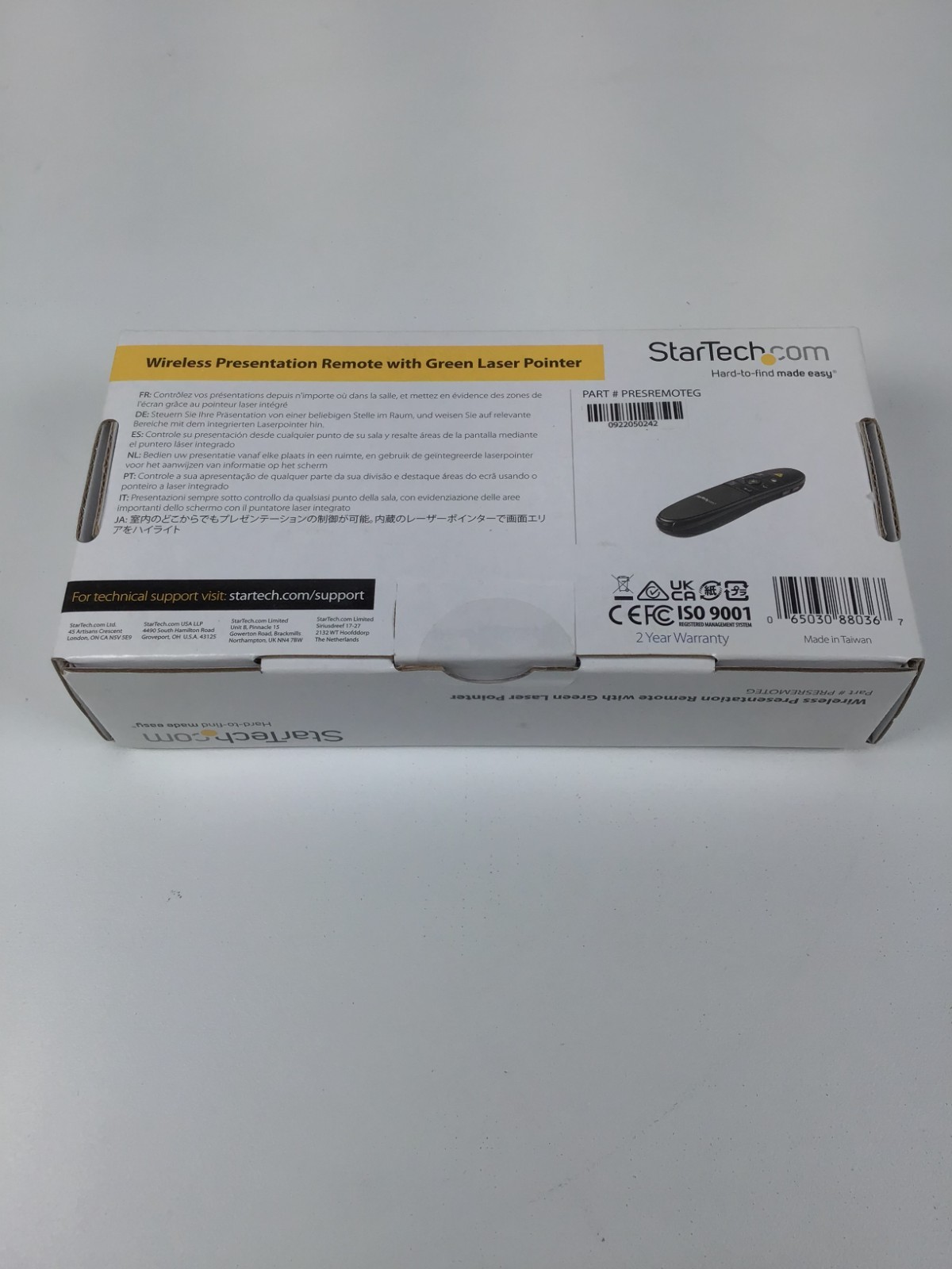 StarTech Wireless Presentation Remote with Green Laser Pointer – 90 ft. (27 m) *