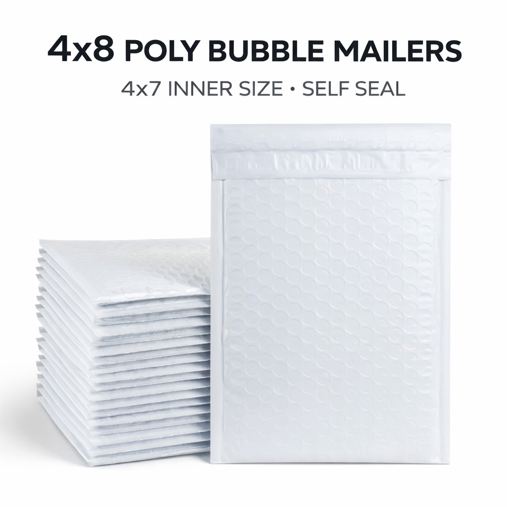 4×8 Poly Bubble Mailers Self Seal Padded Envelopes 4×7 Inner Shipping Bags