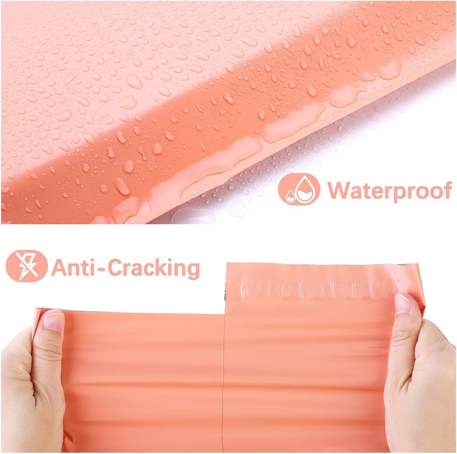 Jiaro Pack Poly Mailers Shipping Bags Envelopes 14.5×19″ 100 Pack Peach Pink