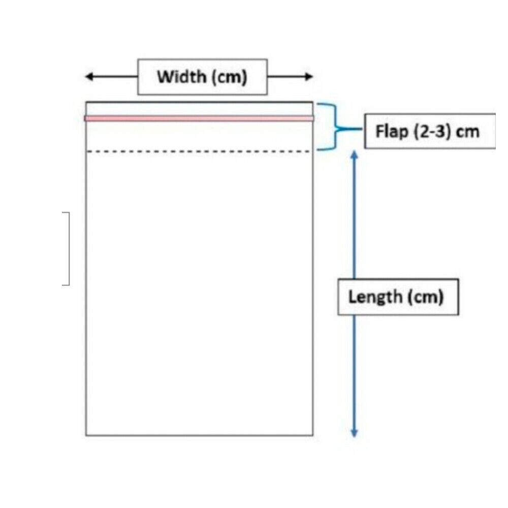 Clear Poly Bags Resealable Plastic Packing T-Shirt Apparel Self Seal Cello Lip