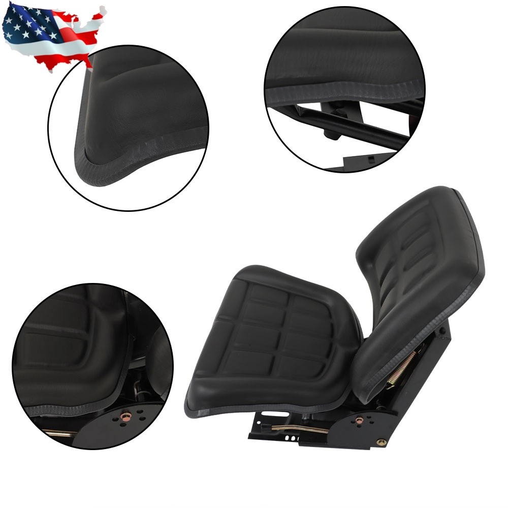 Black Universal Tractor Suspension Seat For Massey Ferguson Ford / New Holland