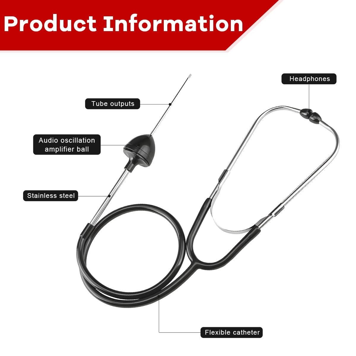 DXNQ Automotive Engine Stethoscope, Mechanics Stethoscope 1 PCS