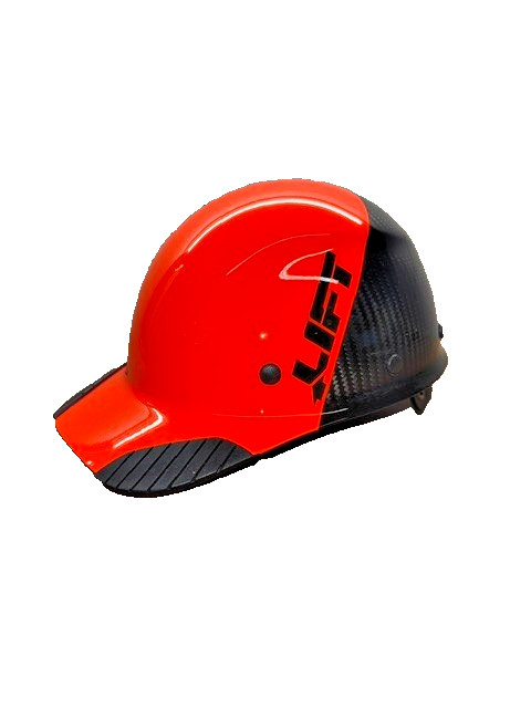 LIFT SAFETY-CAP STYLE-CARBON FIBER-50/50 HI-VIZ ORANGE & BLACK-ANSI CLASS C