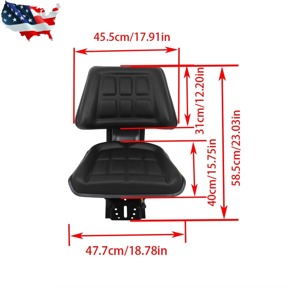 Black Universal Tractor Suspension Seat For Massey Ferguson Ford / New Holland
