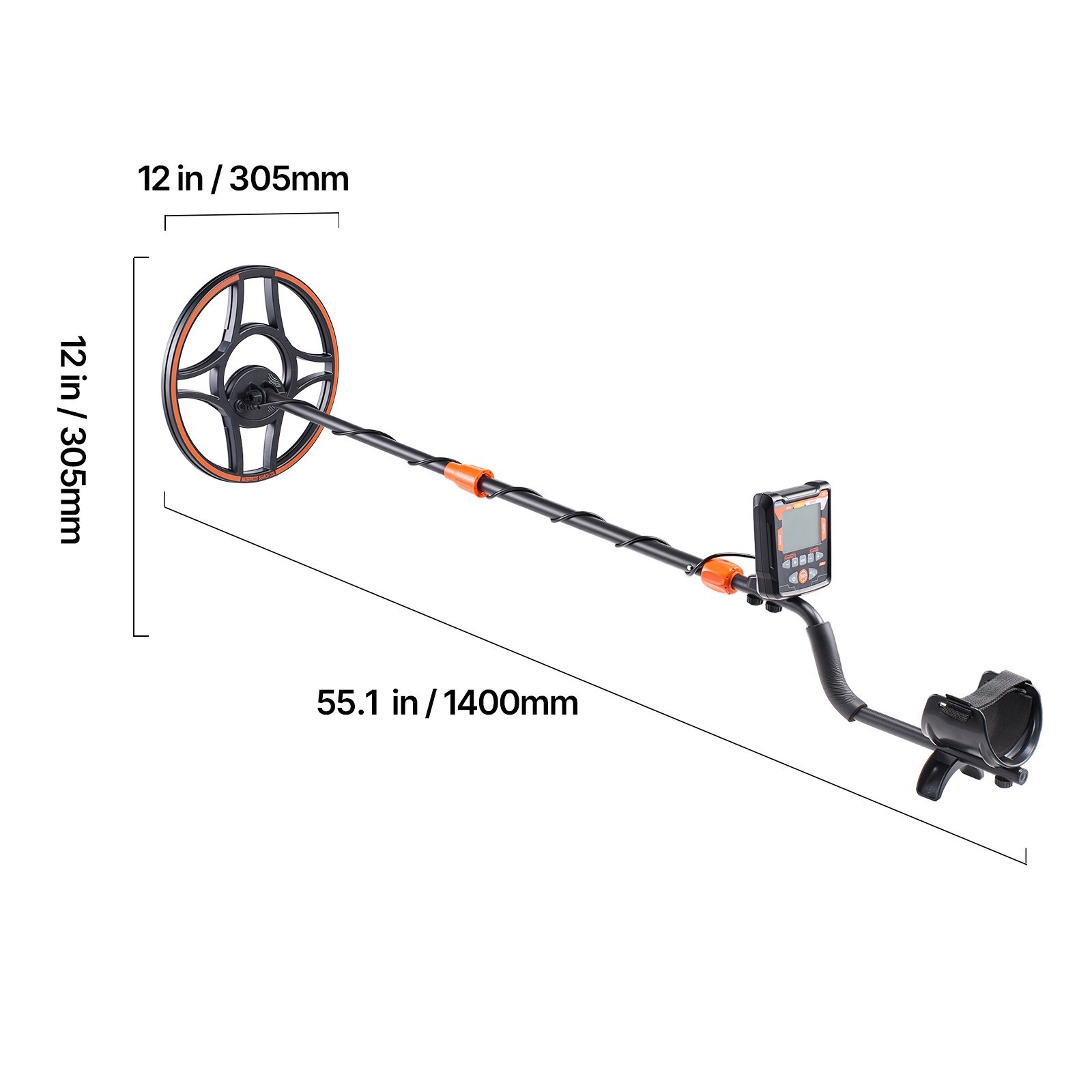 12 Inch Metal Detector Professional Gold Digger Hunter Waterproof IP69 for Adult