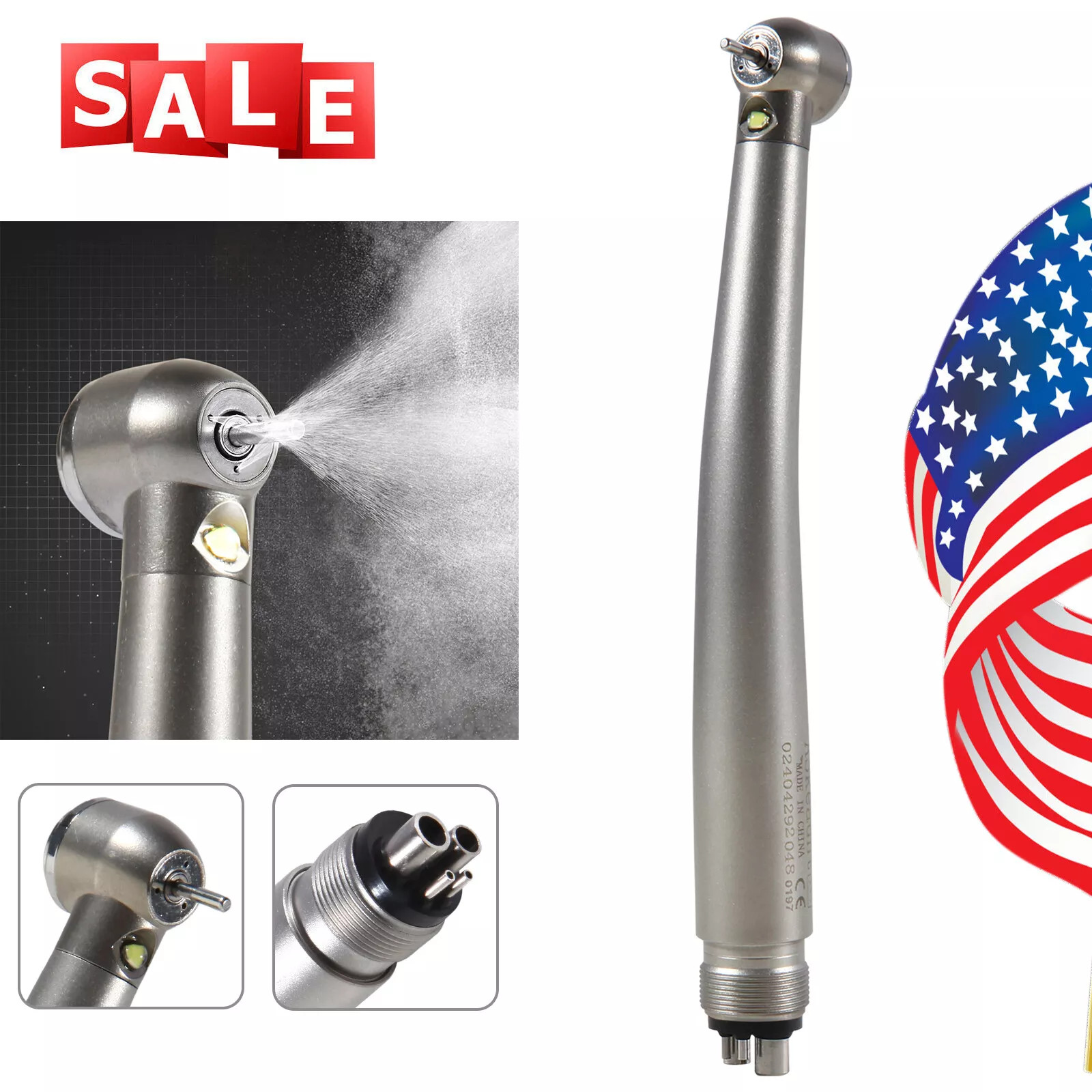 10 Dental High Speed Air Turbine Handpiece Push Button 4Hole NSK Style CE SEASKY