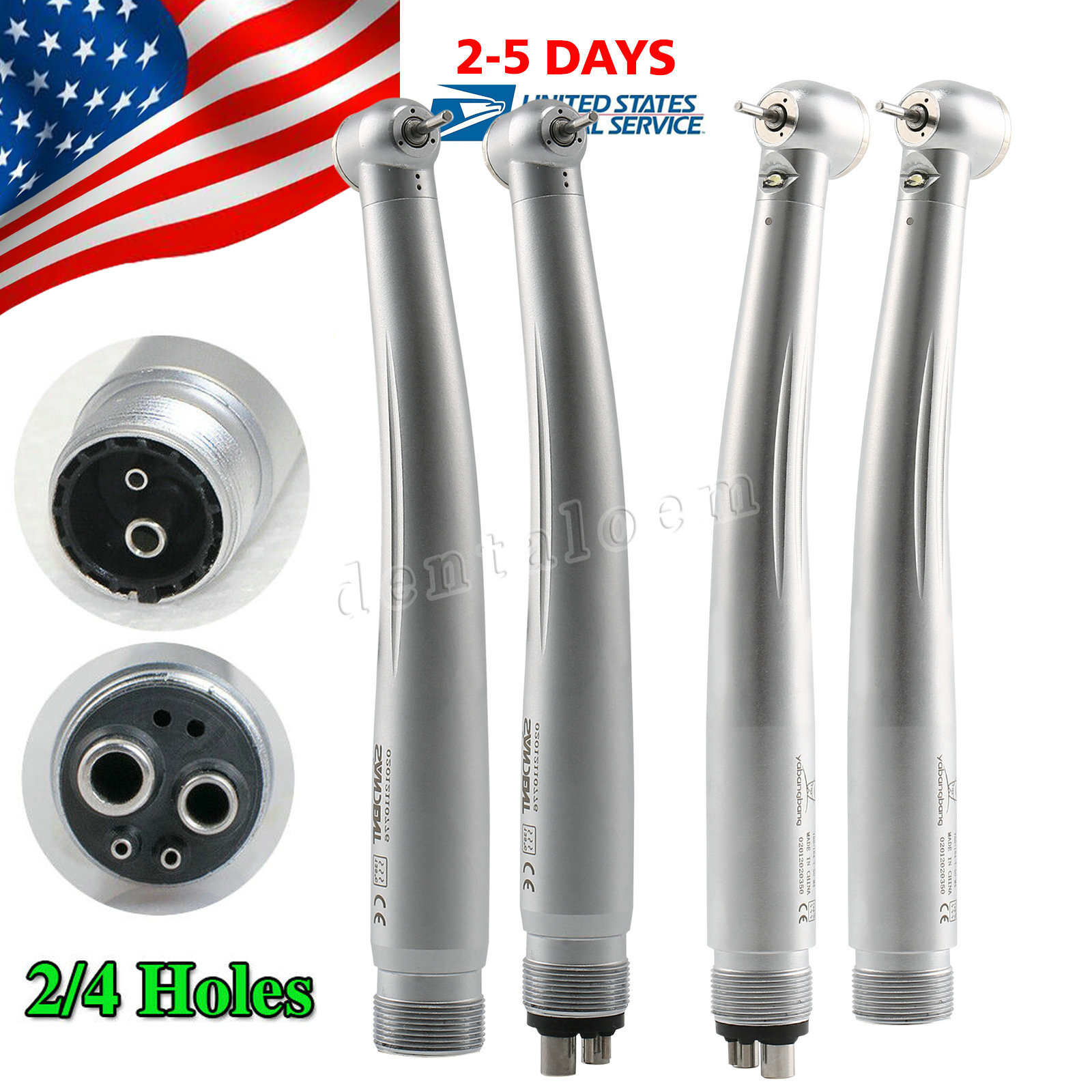 NSK Style Dental (Fiber Optic LED E-generator) High Speed Handpiece 2/4 Holes US