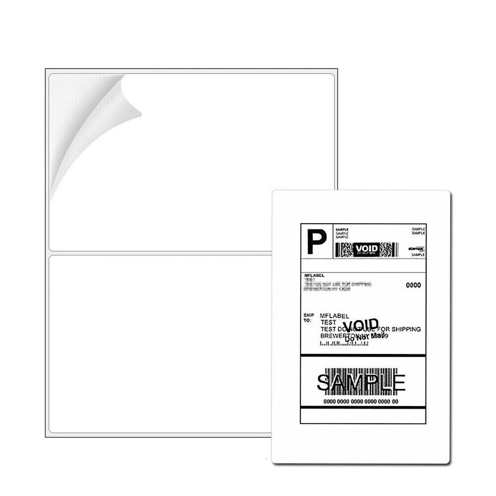 8.5″ X 5.5″ Rounded Corner Half Sheet Self Adhesive 200 Shipping Postage Labels
