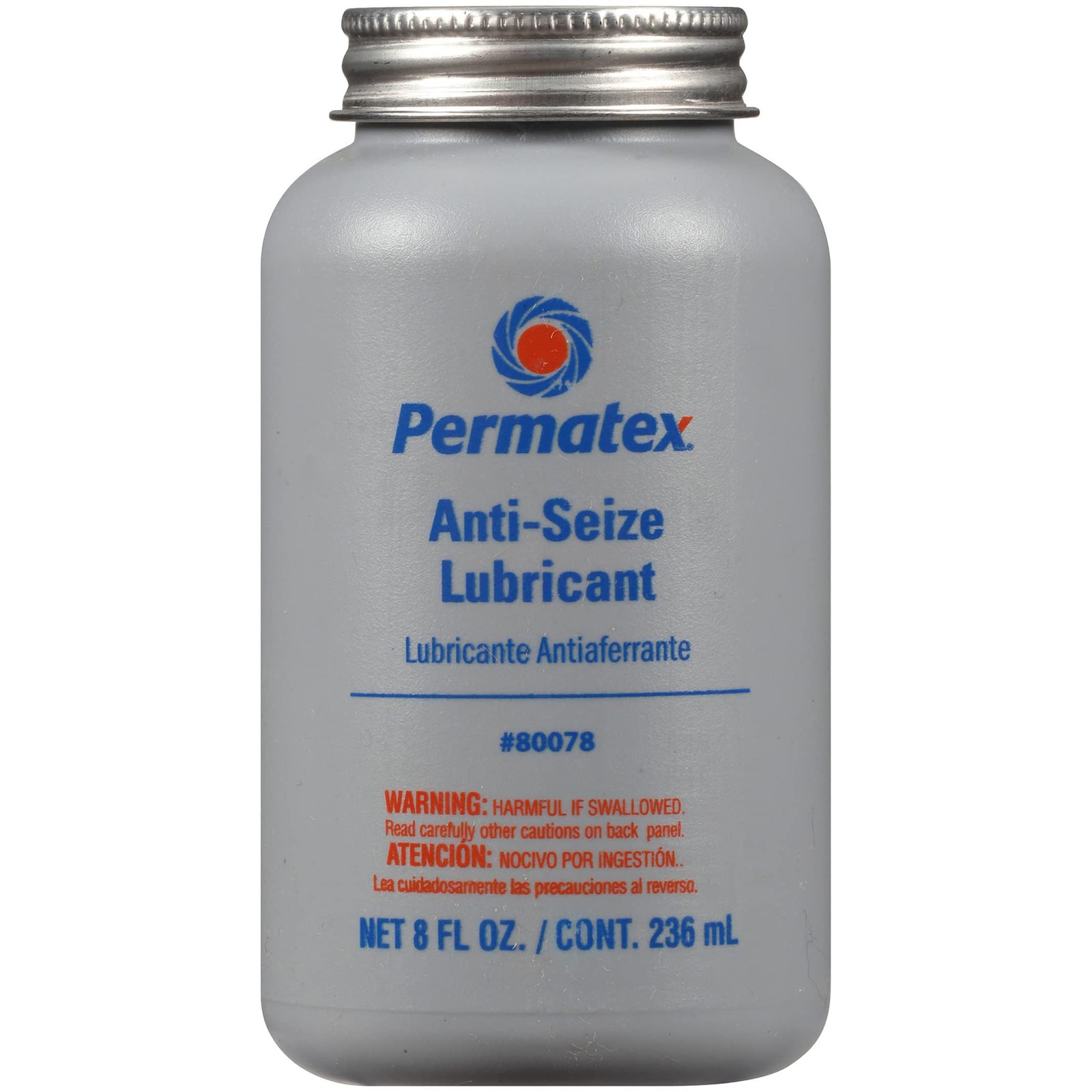 Permatex 80078 Anti-Seize Lubricant with Brush Top 8 Oz. (Pack of 1), Silver
