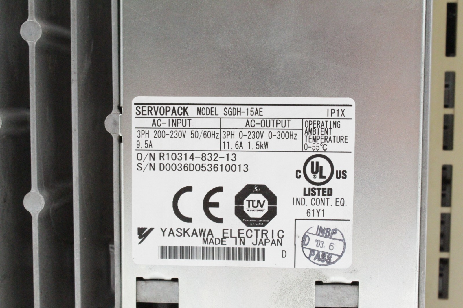 Yaskawa Electric SGDH-15AE ServoPack