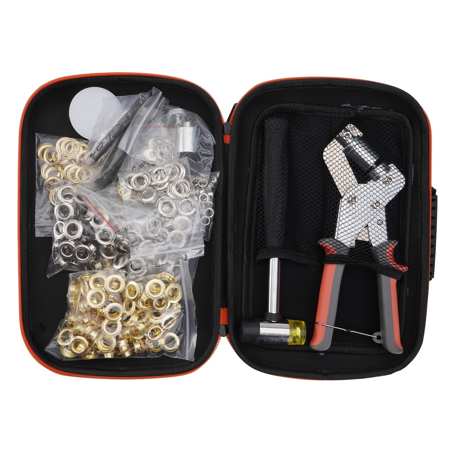 New Grommet Tool Kit with Bag, 1/4 & 3/8 Inch Handheld Eyelet Tool Kit For DIY