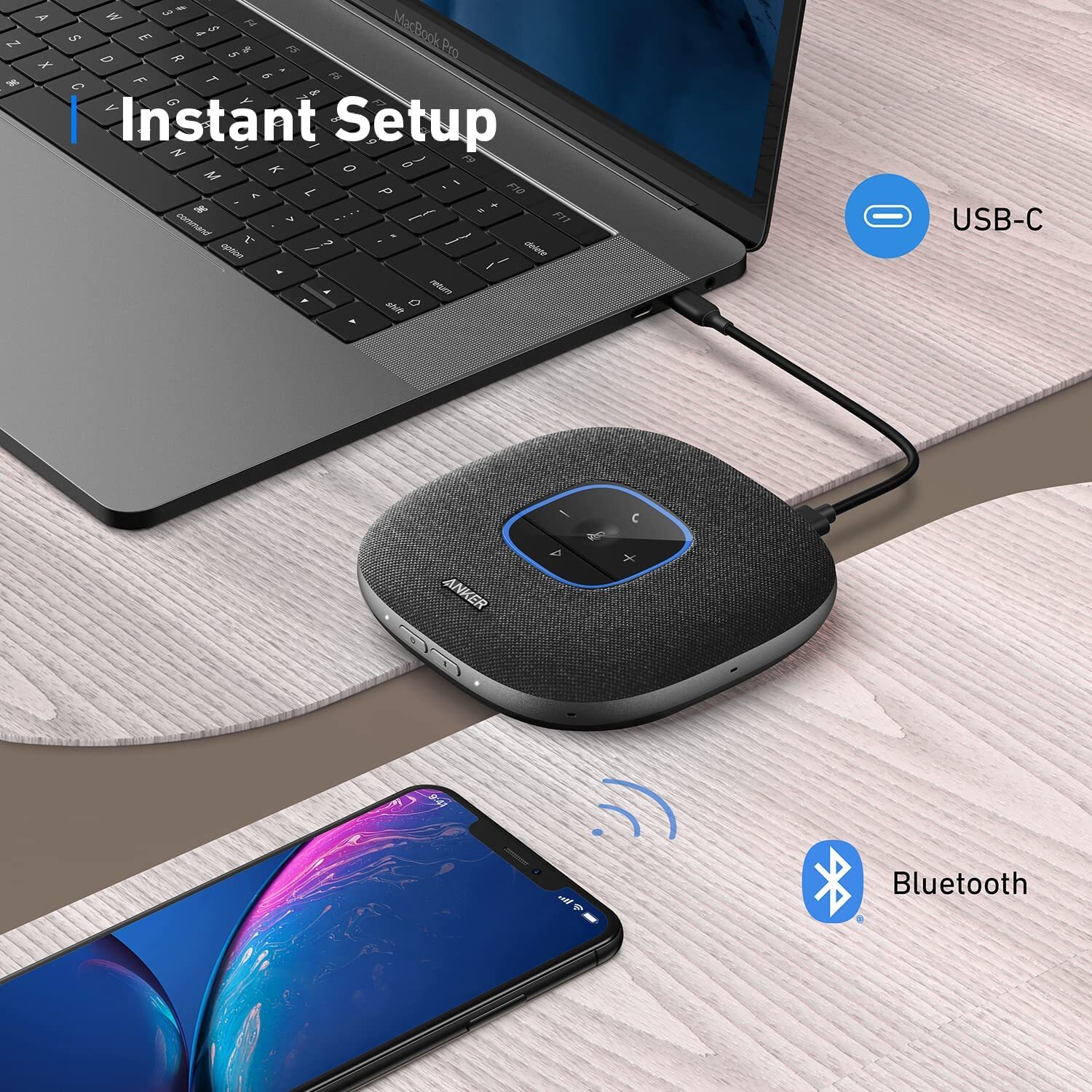 Anker PowerConf S3 Bluetooth Speakerphone Conference Speaker for Meeting |Refurb