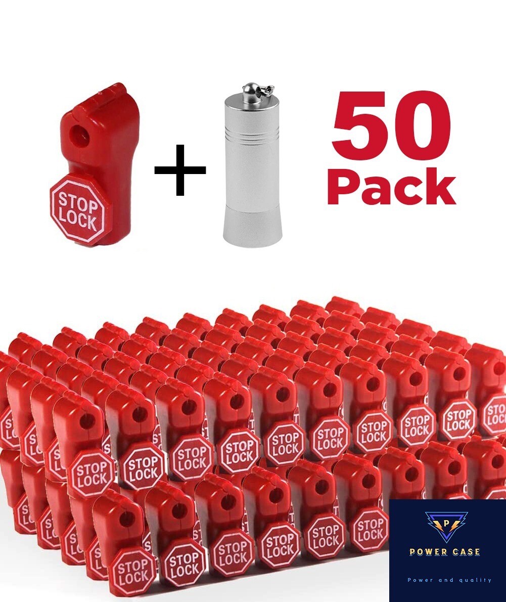 Anti Sweep Theft Stop Lock 6mm Red Retail Shop Security Display Lock 50 +1key