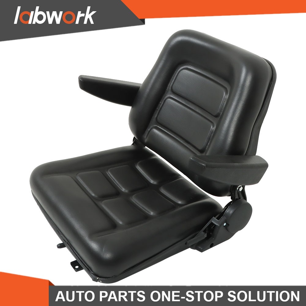 Labwork Universal Adjustable Forklift Tractor Seat Suspension Seat w/Safety Belt