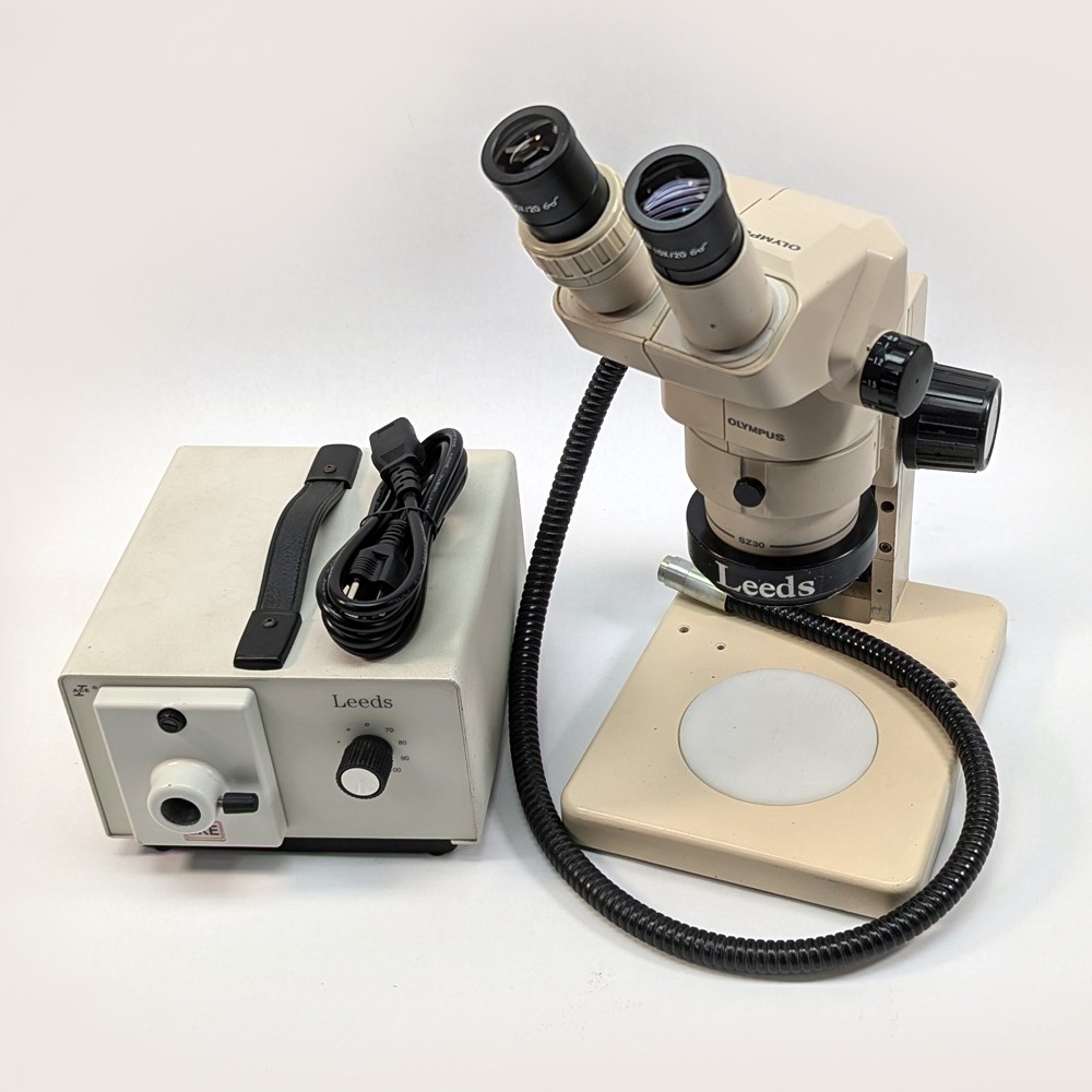Olympus SZ30/SZ-30 StereoZoom Microscope w/SZ-ST Base/Fiber Light – Refurbished