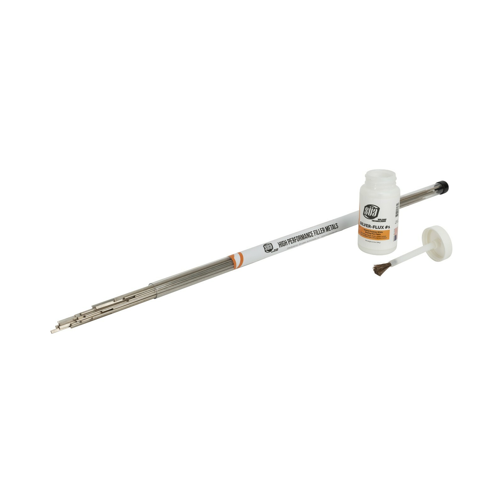 BCuP-2 PhosCopper Brazing Rod 0% Silver – Flat 1/8″ x 0.05″ x 20″ + 6.5 Oz Flux
