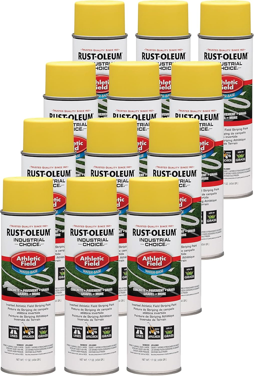 AF1600 Yellow Inverted Striping Paint 12-Pack for Athletic Fields