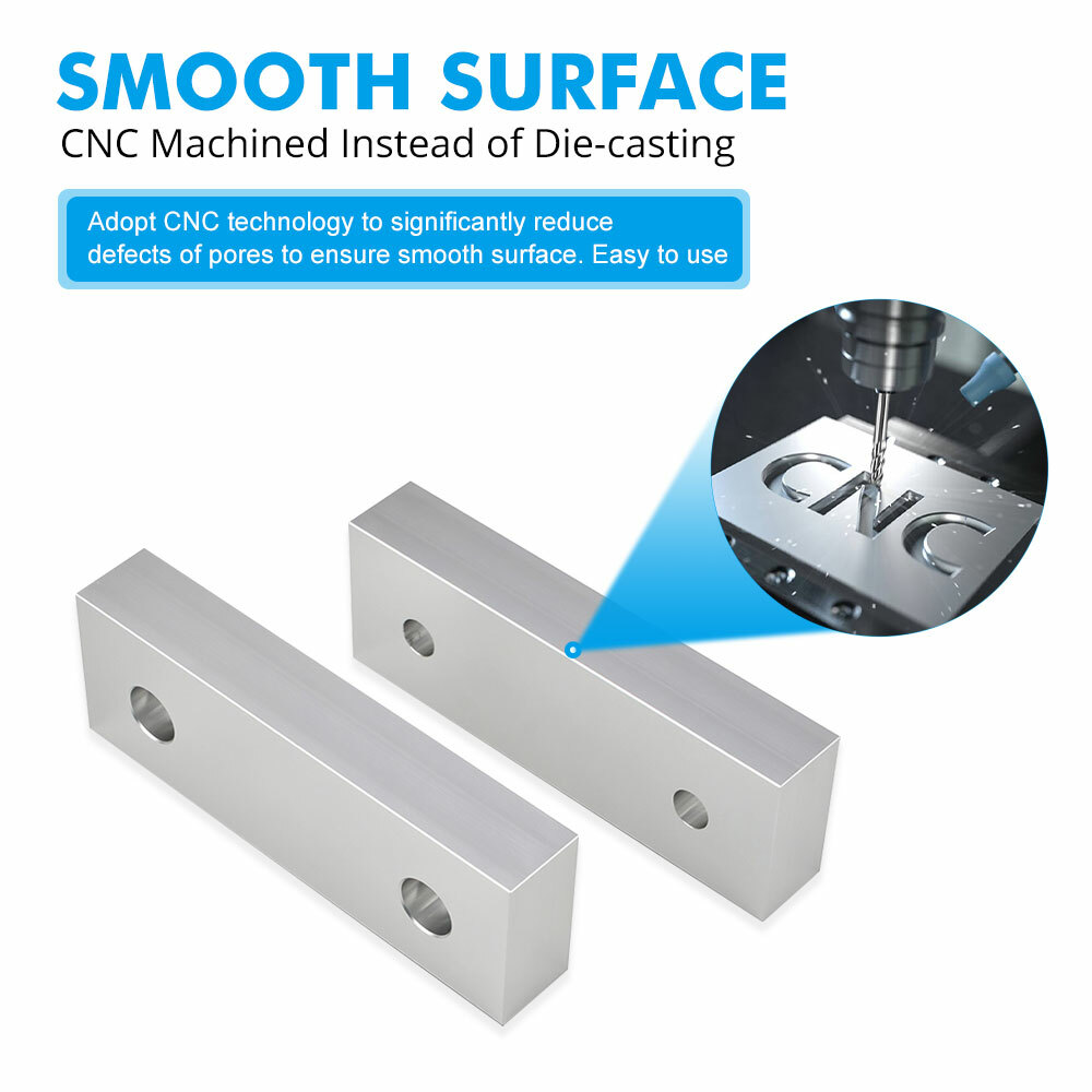 10 Packs (20pcs) 6 x 2 x 1″ Standard Aluminum Soft Jaws Set Fits Kurt 6″ Vises