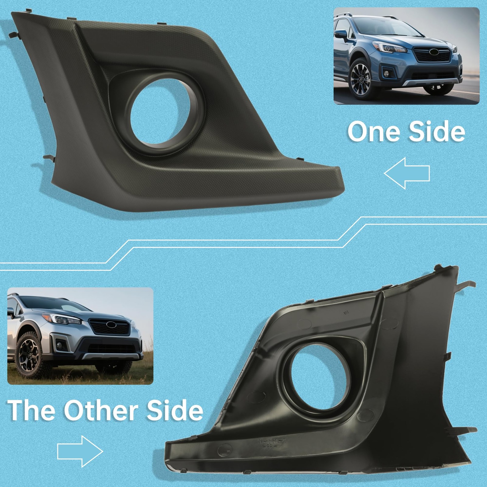 Kojem Right Fog Light Bezel Compatible 2018-2020 Subaru Crosstrek Replacement