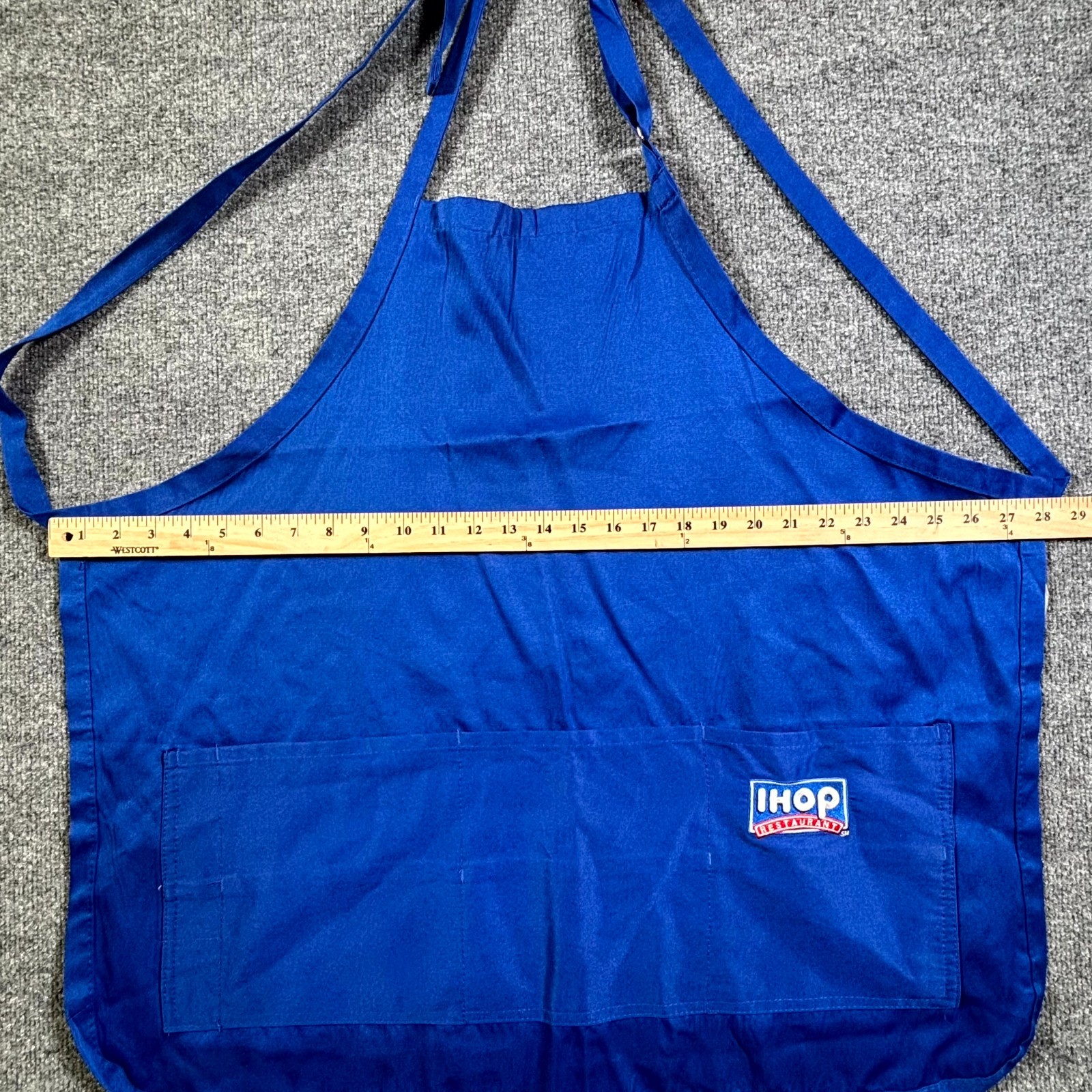 IHOP Restaurant Apron Unisex One Size Blue Polyester Casual Employee Workwear