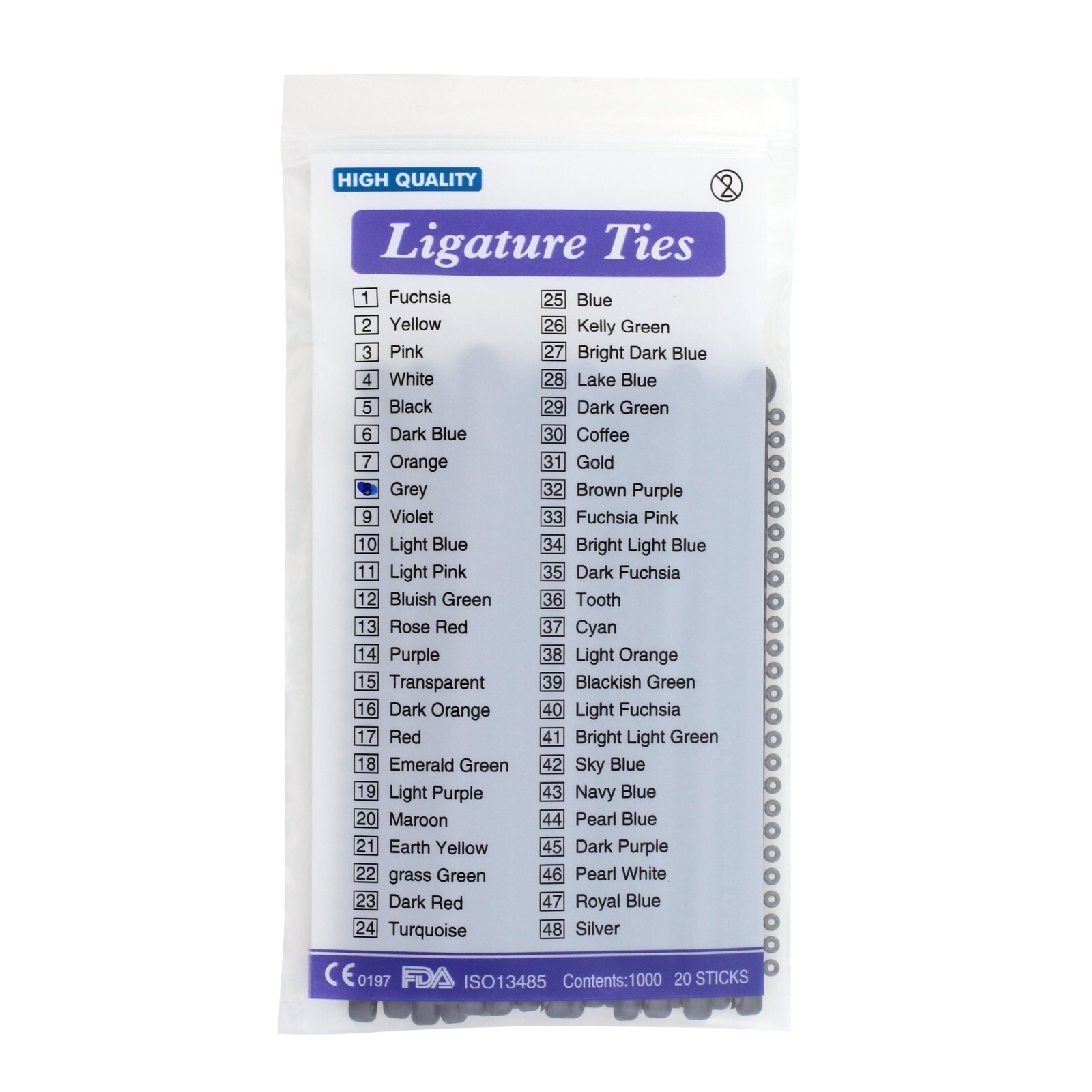 1000pcs Dental Orthodontic Elastics Ligature Ties Braces Elastic Rubber Bands