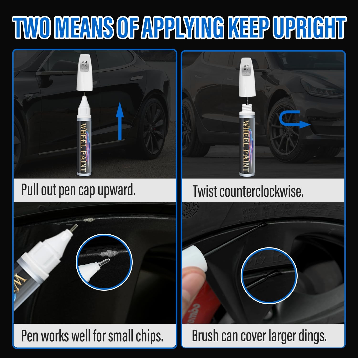 Gloss Black Rim Touch Up Paint Wheel Repair Paint Quick And Easy Touch Up Paint