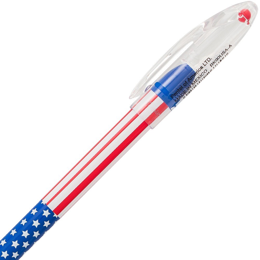 RSVP Ballpoint Pen, 0.7mm. Fine Line, Stars and Stripes Flag Inspired ,