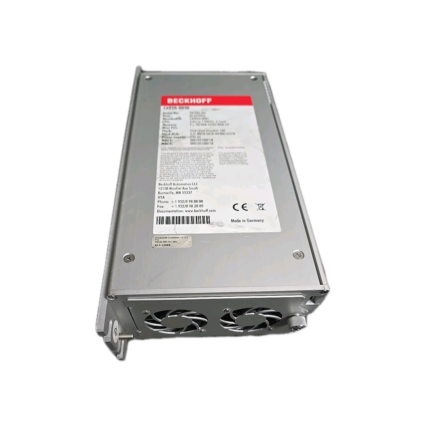 Beckhoff C6920-0030 Servo Drive – 80gb Sata, 24v dc, Celron Cpu, 2gb Flash