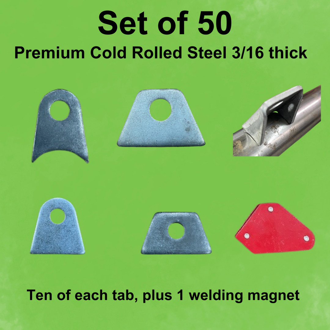 Weld On Tabs and mounts, -Pack of 50 Thick 3/16″ Steel Tabs, Rat Rod, Chassis