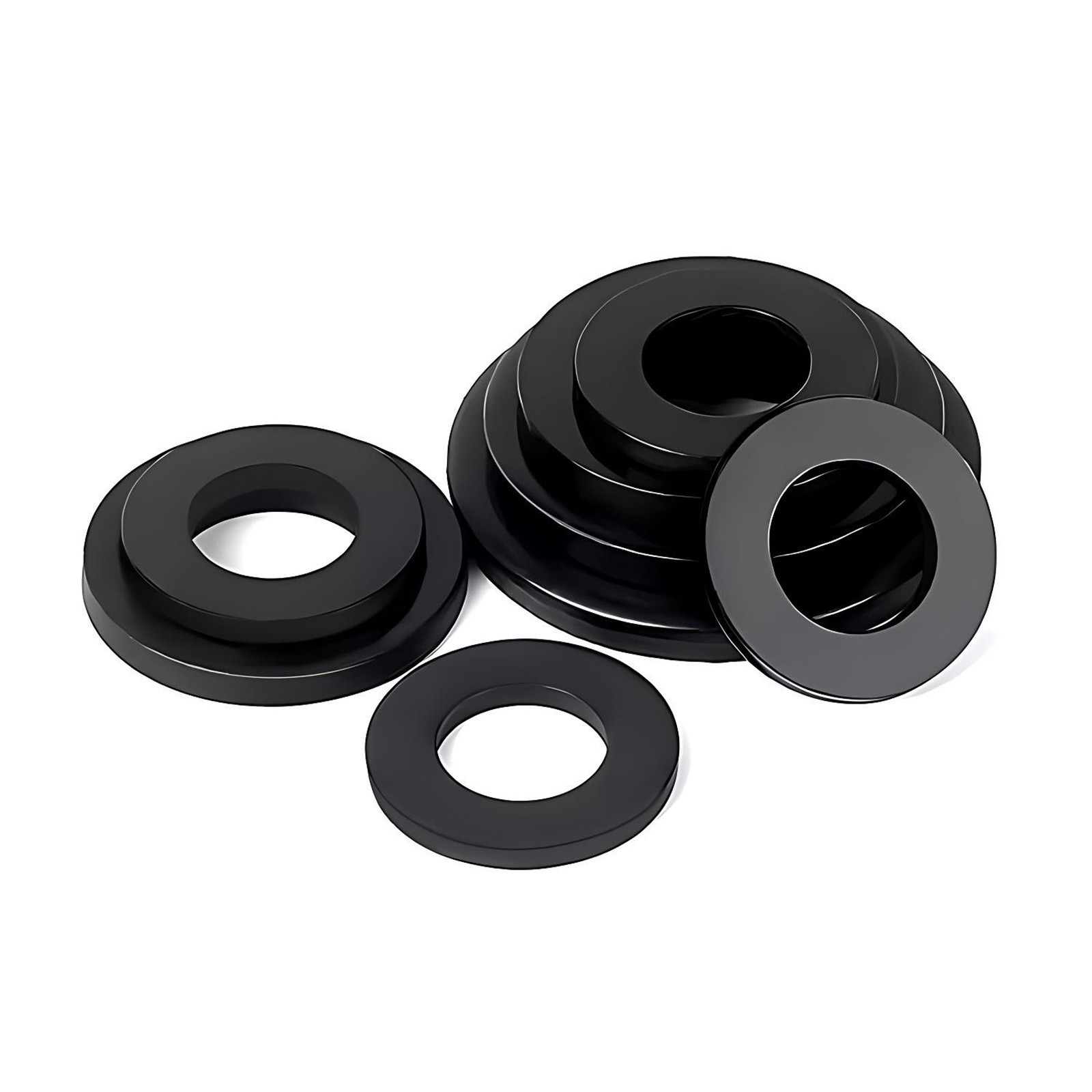 M2,M3,M4,M5,M6,M8,M10,M12-M24 PLASTIC WASHER NYLON METRIC FLAT Washers Black