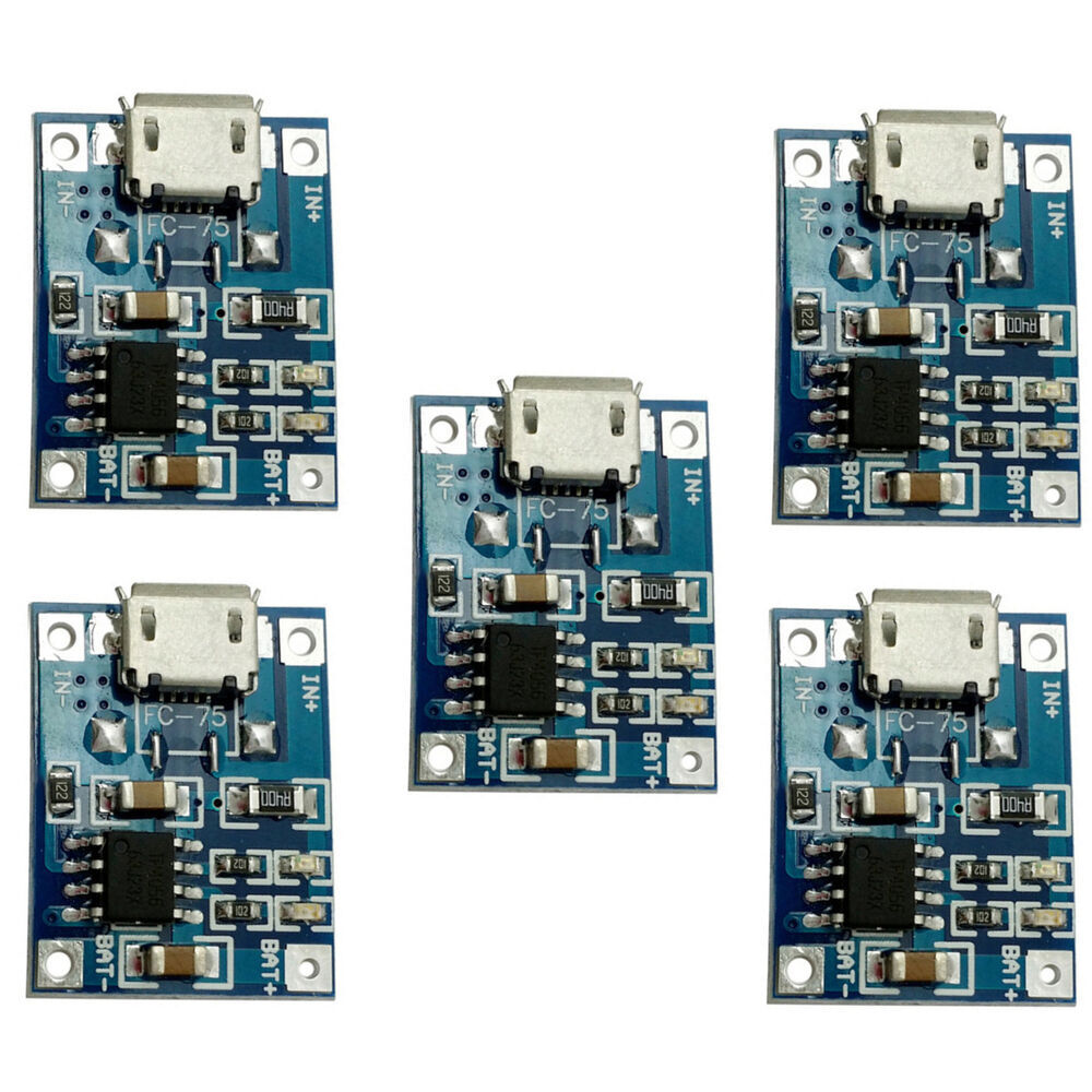 5pc TP4056 5V 1A Type-C Micro USB 18650 Lithium Battery Charging Protect Board
