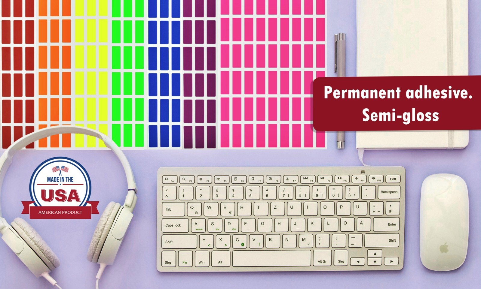 Color Coding Labels 1 inch x 3/8 inch Name Rectangle Stickers for Organizing