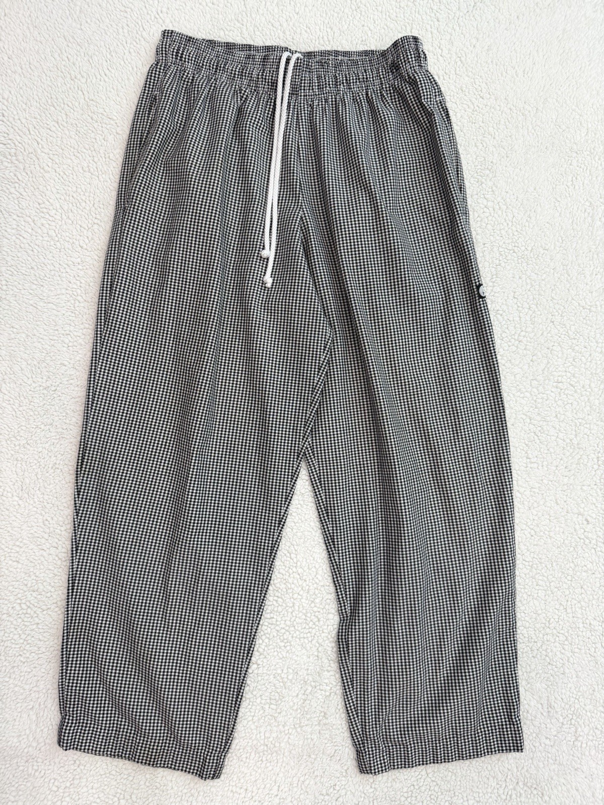 Chef Works Essential Baggy Pants L Black White Gingham Check Uniform Unisex