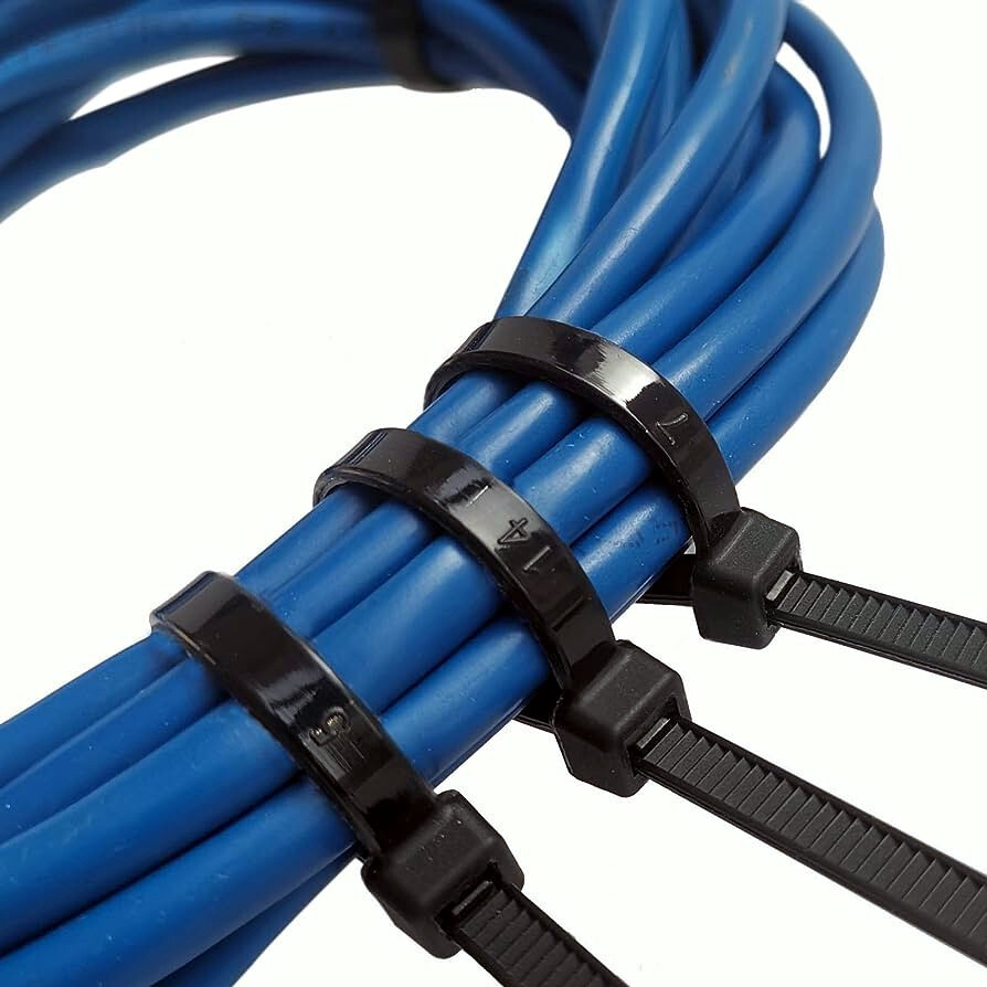 100 BLACK NYLON CABLE ZIP TIES Heavy Duty UV Resistant 4 6 8 10 12 15 18 24 & 36