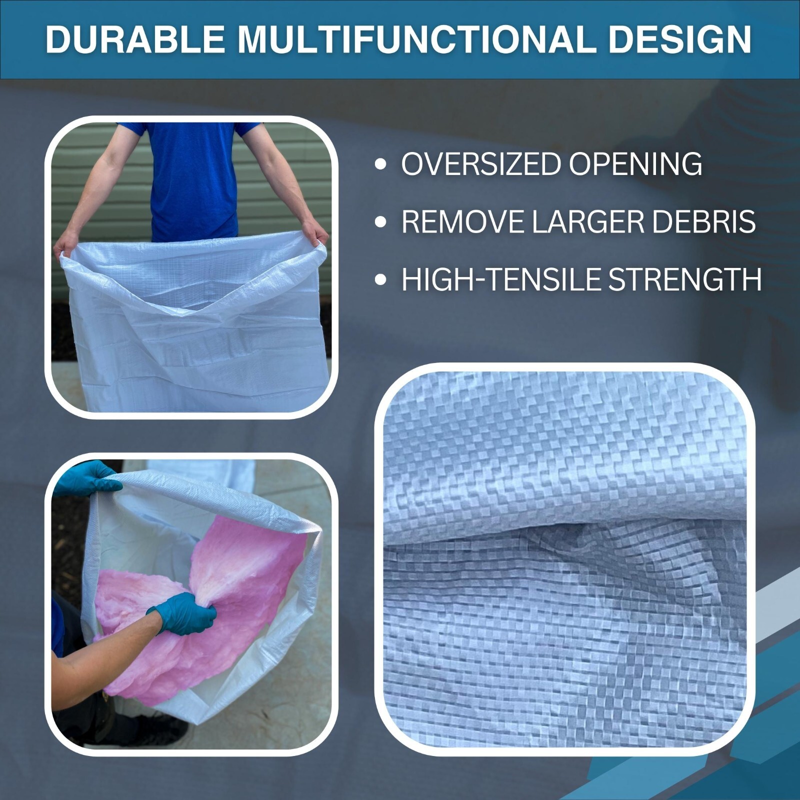 20 BulldogVacBags Multipurpose Insulation Removal Vacuum Bags No-Tear GUARANTEED