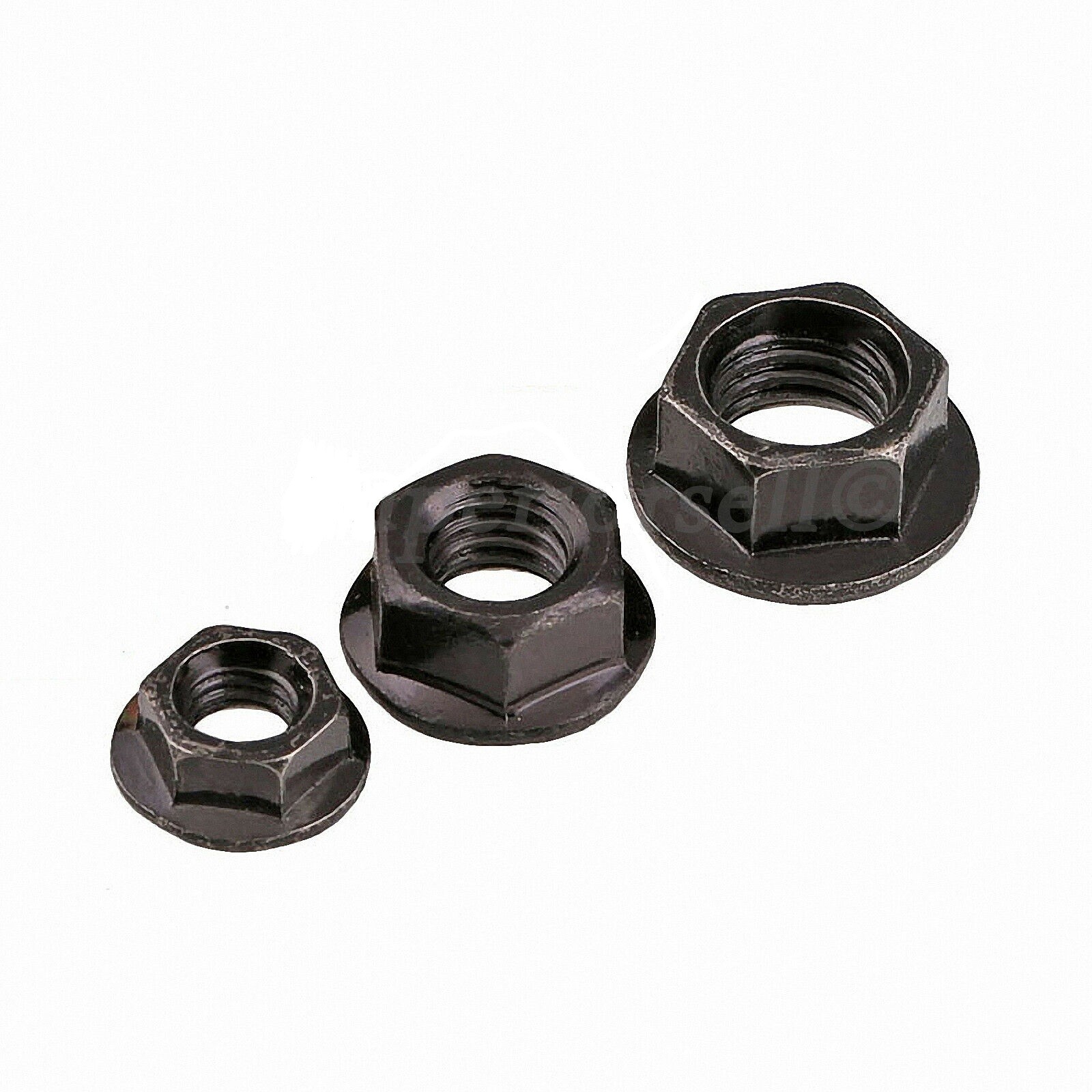 Hex Flange Nut, Black Zinc Plated, Grade 10.9, M5, M6, M8, M10