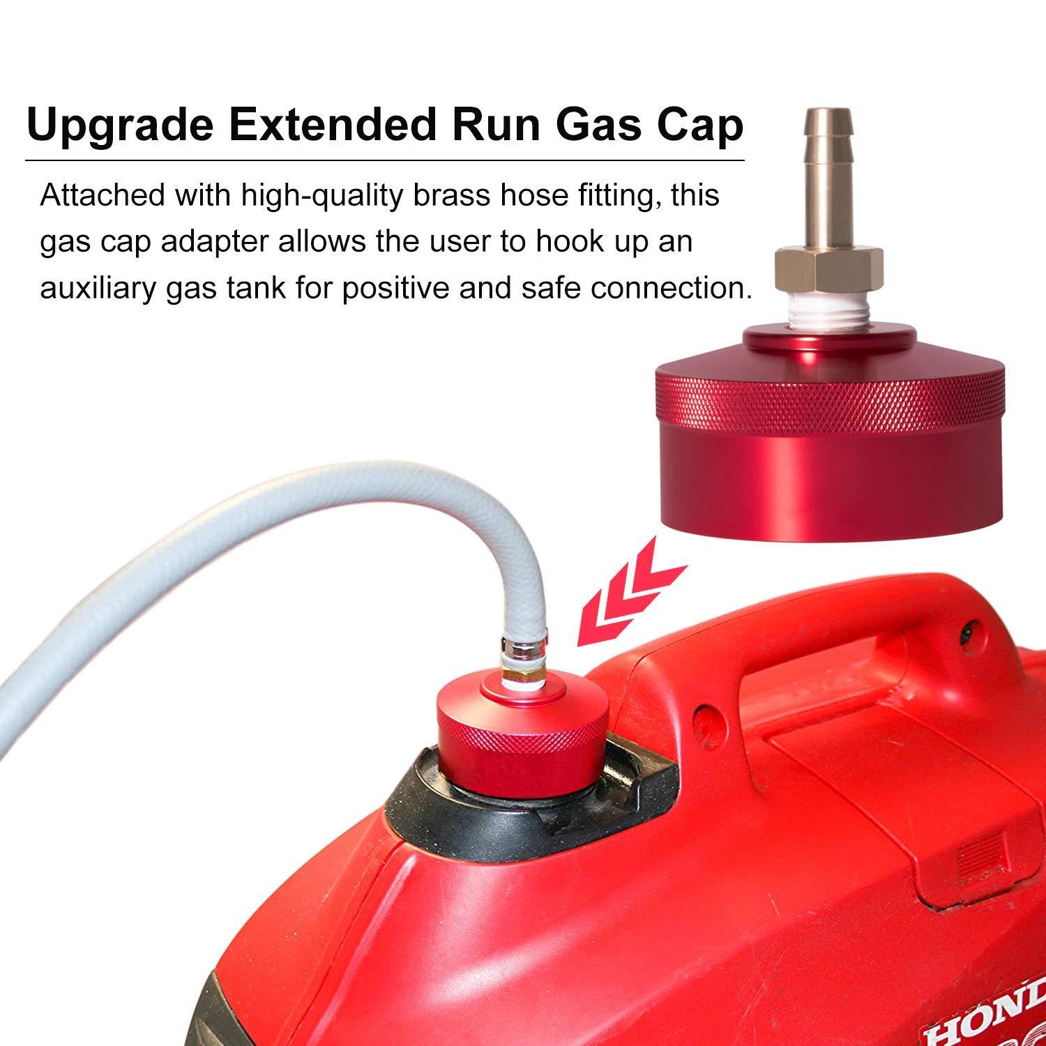 for Honda EU2200I Generator Extended Run Gas Cap with Brass Hose Fitting Kit