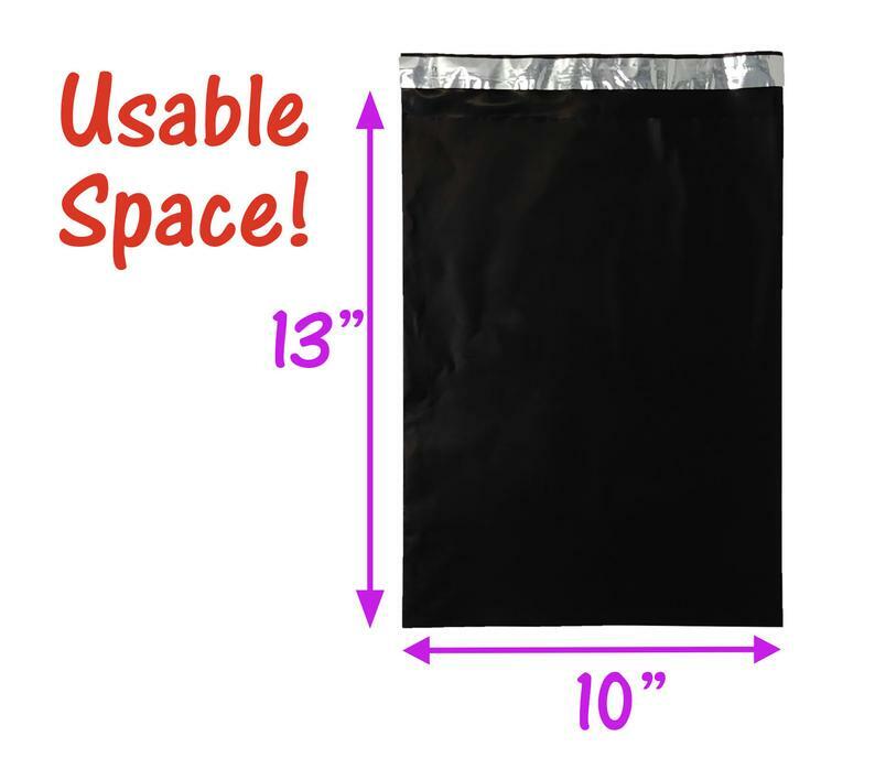 10×13, 7.5×10.5″ Night Black Poly Mailers, Non-Transparent, Shipping Envelopes
