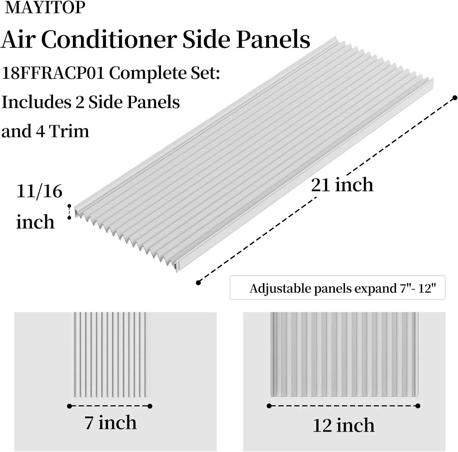 Side Panels Air Conditioner Compatible with Frigi-daire 18FFRACP01 Universal Air