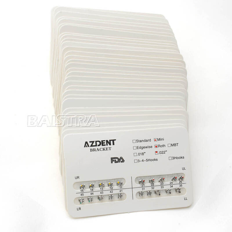 AZDENT Dental Orthodontic Brackets Braces Mini/Standard Roth/MBT Metal Brackets