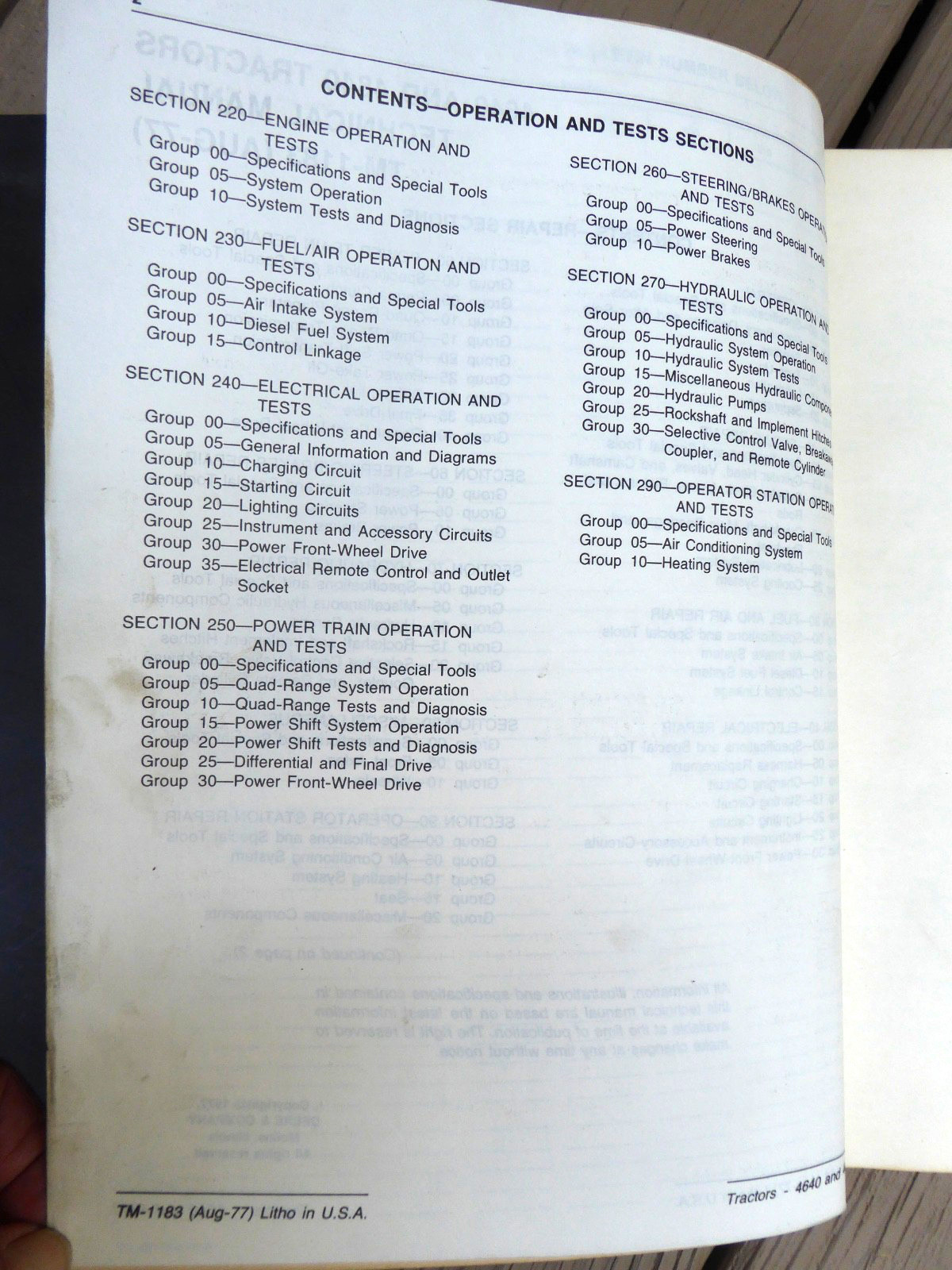 1977 John Deere 4640, 4840 Tractor Service Technical Manual Repair Shop Binder